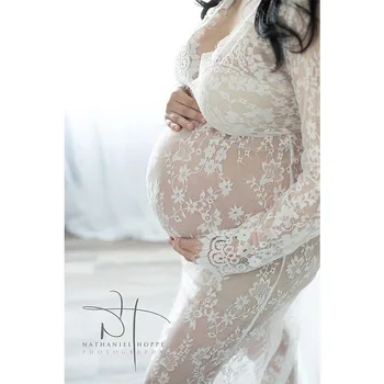 2019 Moda De Maternitate Recuzită Fotografie De Maternitate Rochie De Dantelă Rochie De Maternitate De Lux Fotografiere Foto De Vară Rochie Gravide Plus