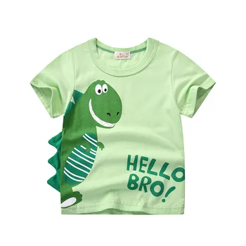 INPEPNOW 2020 Copii T-shirt pentru Băiat Tricouri Dinozaur Fete Topuri din Bumbac Tricouri Copii Vara Maneca Scurta Tricou Alb 3 8Y DX005