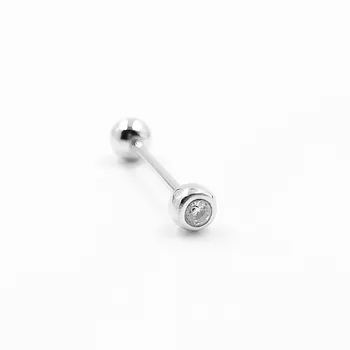 Argint 925 Limba inel Biberon Limba Ureche Piercing Piercing Barbell bar