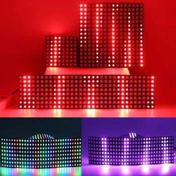 WS2812B Pixeli RGB Led-uri-Modul Panou de 8X8/16X16/8X32 Matrice Ecran WS2812 IC Flexibil Individual Adresabile Lumini Led DC5V