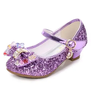 SKHEK Copii Floare de Aur Perle Pantofi Fete cu Toc Sandale pentru Copii Pantofi de Nunta de Copii de Dimensiuni 26-36 Culori de Bună Calitate