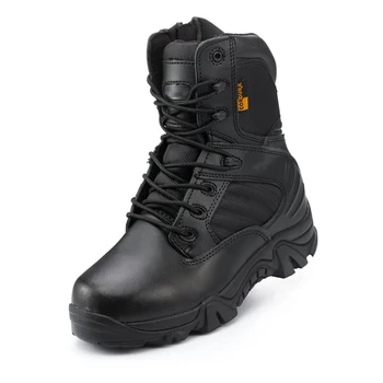 Bărbații Militare Tactice Cizme De Iarna Din Piele Neagră Forță Specială Deșert Glezna Cizme De Luptă Siguranță Pantofi De Lucru Cizme De Armata
