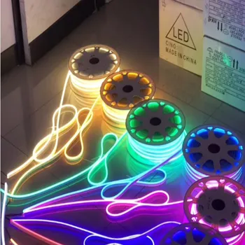 120LED/M Silica Gel Lampa Centura Impermeabil 1/2/3/4/5M 12V DIY Acasă de Iluminat în aer liber de Crăciun Decorative de Lumină de Neon Flexibil Banda
