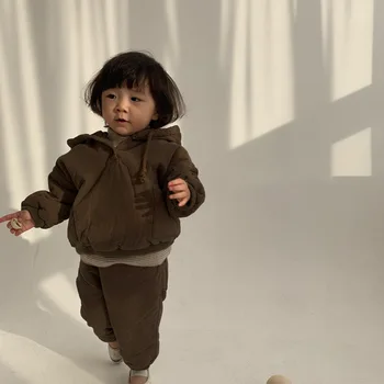 2020-coreean de iarna pentru copii din bumbac gros cu gluga baieti vată fete din bumbac pentru haine de copii haine de bumbac set