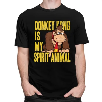 Vintage Donkey Kong Este Spiritul Meu Animal Tricou pentru Barbati cu Maneci Scurte Joc Video Tricou Vrac se Potrivi Bumbac T-shirt Haine Cadou