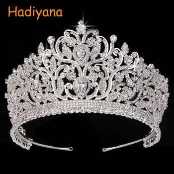 Coroana Hadiyana Goegeous Femei Partid de Păr Bijuterii de Epocă de Lux Stras Accesorii de Par de Nunta BC3801 Corona Princesa
