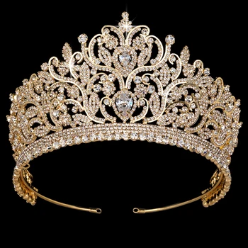 Coroana Hadiyana Goegeous Femei Partid de Păr Bijuterii de Epocă de Lux Stras Accesorii de Par de Nunta BC3801 Corona Princesa