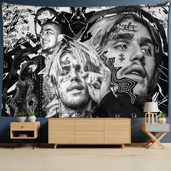 Lil Peep Rapper Tapiserie de pe Perete Tapiz de Imprimare 3D Covor Art Moda Boemia Vânt Hippie Decor Dormitor