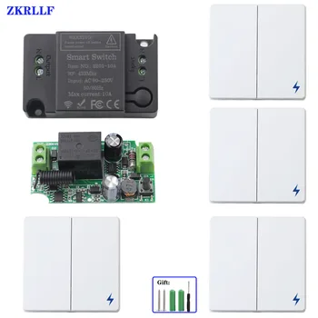 ZKRLLF 433Mhz Comutator Universal Telecomanda Wireless AC 220V 10Amp 1CH RF Releu Receptor Transmițător pentru LED/Lumina/Lampa cu Ventilator