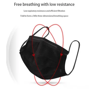 De unică folosință Negru de Gura Masca de Fata 3 Straturi topitură suflată Filtru de Siguranță Respirabil Non-țesute Anti-Praf Măști de Protecție Mascarillas