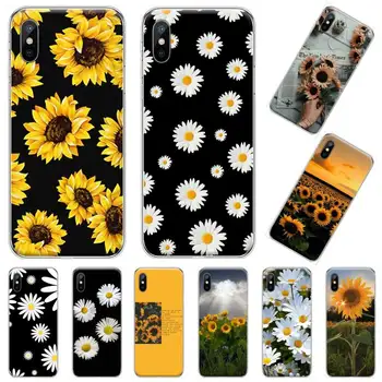 Frumusețea Galben de Floarea-soarelui Estetice funda Telefon Caz pentru iPhone 11 12 pro XS MAX 8 7 6 6S Plus X 5S SE 2020 XR