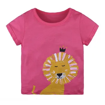 Animale copii T-shirt, Bluze Copii Baieti Fete Îmbrăcăminte din Bumbac Tricouri Pentru Haine de Vară Desene animate Leul Avion Broasca cu Dungi Tee