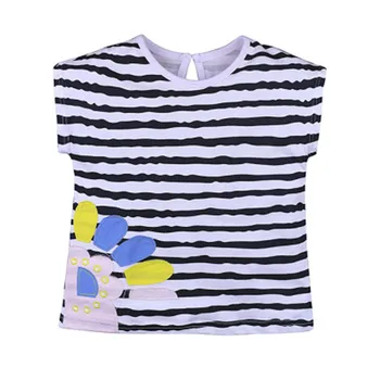 Animale copii T-shirt, Bluze Copii Baieti Fete Îmbrăcăminte din Bumbac Tricouri Pentru Haine de Vară Desene animate Leul Avion Broasca cu Dungi Tee