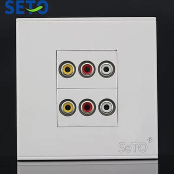 SeTo 86 Tip Dublu Porturi RCA AV Audio Conector de Panou de Perete Placa Socket Keystone Masca