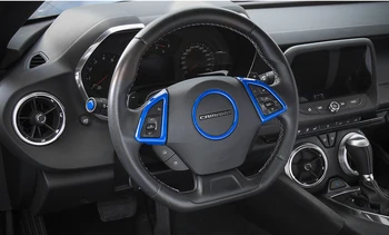 Sansour Fibra de Carbon Auto Interior Volan Decor Acoperi Ornamente Autocolante pentru Chevrolet Camaro 2017 Up Accesorii Styling