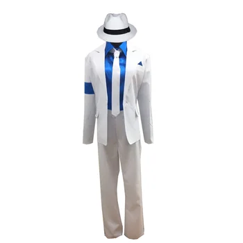 Personalizat-a Făcut pe Michael Jackson Smooth Criminal Costum Michael Jackson Cosplay Costum top+pantaloni+camasa+cravata+hat+curea