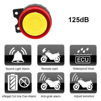 12V Motocicleta Alarma Moto Anti-furt Claxon Scuter Sistem de Alarmă de Securitate de la Distanță de Control de Pornire a Motorului fără cheie de Intrare Anti-line Tăiate