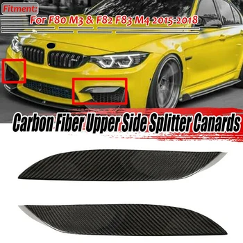 Mașină Reală Fibra de Carbon Bara Fata Partea Splitter Canards Spoiler Pentru BMW M3 F80 82 F83 M4-2018