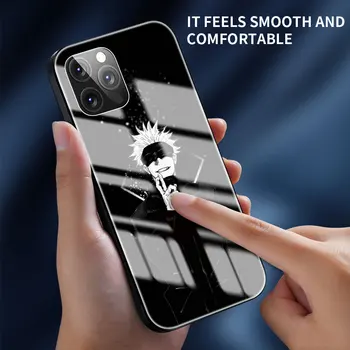 Sticlă călită Telefon Caz Pentru iPhone 12 Mini 11 Pro X XS Max XR SE 2020 7 8 6 6S Plus Jujutsu Kaisen Capac Greu Coque Funda