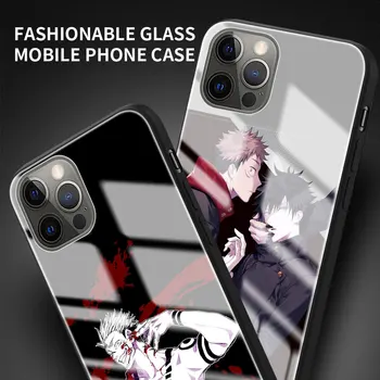 Sticlă călită Telefon Caz Pentru iPhone 12 Mini 11 Pro X XS Max XR SE 2020 7 8 6 6S Plus Jujutsu Kaisen Capac Greu Coque Funda