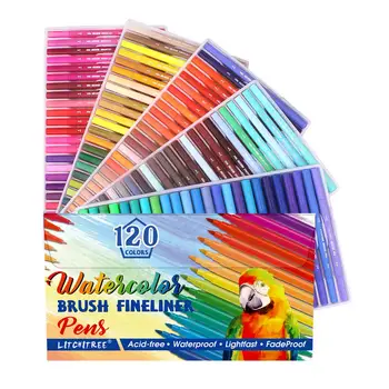 80 de Culori Dual Perie Stilou Set Acuarela Art Markeri cu Două Fețe Sfaturi, Culori Luminoase și Vii, Acid Gratuit de 80 de Nuante Diferite