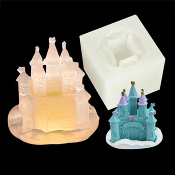 Castelul Forma Mare Oglindă Mucegai Silicon DIY Rășină Epoxidică Decor pentru decoratiuni, pandantive, bijuterii, artizanat Ornamente Mucegai