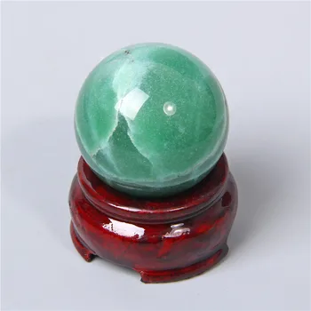 20-40mm Naturale Aventurin Verde Sfera Bază de Lemn Mingea Pietre semipretioase de Cuart Glob Piedestal de Vindecare Fengshui Casa Decor de Crăciun