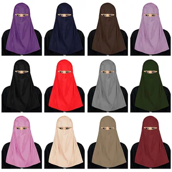 Acoperi fata Hijab musulman islamic eșarfă eșarfe cap împachetări Musulman doamna voal mascat eșarfă mică cape șal turban femme musulmani