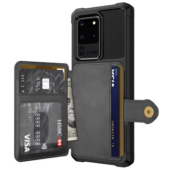 Pentru Samsung Galaxy S20 Ultra S10 S9 Plus S10e Card de Credit PU Caz Piele Flip Cover Portofel cu Suport pentru Fotografii de Greu Capacul din Spate