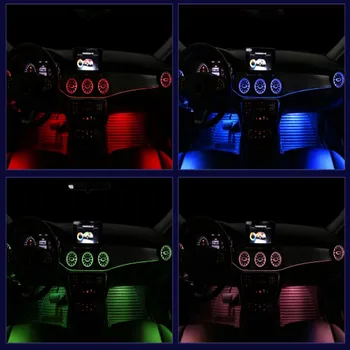 LED-uri emițătoare de lumină de evacuare aer pentru Mercedes-Benz CLA W246 W176 C117 lumină ambientală AC guri Sincron 12 culori atmosferă de lumină