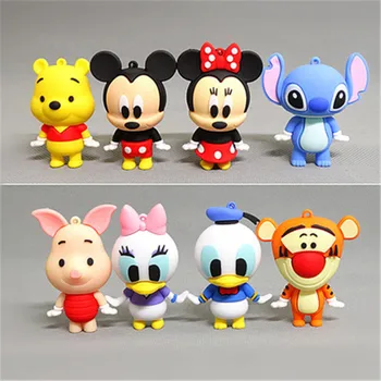 Kawaii Disney Figura Păpuși Mickey Mouse Cusatura Donald, Winnie the Pooh PVC 7cm Mickey Minnie Mouse pentru Copii Tort de Decorare Jucării Cadouri