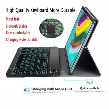 Lumină Tastatură cu iluminare din spate Caz pentru Samsung Galaxy Tab S5E 10.5 2019 T720 T725 SM-T720 Tableta Coperta din Piele Funda Tastatură Bluetooth