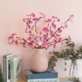 Orhidee stil lampa Ramură de Salcie Cameră deco Lămpi de Masă Pentru Dormitor Masă Lămpi Pentru Camera de zi Lumini de Basm Desktop Flori de Lampă