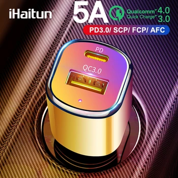 IHaitun 30W USB de Tip C PD Incarcator Auto Pentru Samsung S10 Încărcare Rapidă 4.0 3.0 QC3.0 QC4.0 Rapid Huawei SCP QC Încărcător de Telefon Mobil