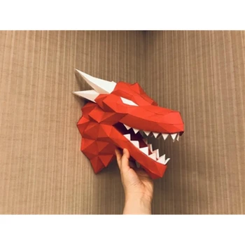 Dragon Puzzle 3D Model din Hârtie Hârtie de Perete de Arta Sculptura Model de Jucărie Papercraft Cifrele de Acțiune Puzzle-uri pentru Copii Figurine Jucarii Cadou