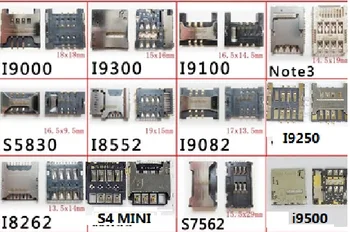 12 modele 60pcs nou SIM card socket slot tava cititor port pentru Samsung I9000 I9100 I9300 S7562 S5830 I9500 N7100 TITULARULUI CARDULUI