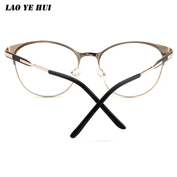 Moda de Metal Jumătate Cadru Unisex Ochelari rotunzi Cadru Retro Femei Bărbați ochelari false personalizabil Obiectiv Clar Calculator Rama Ochelari
