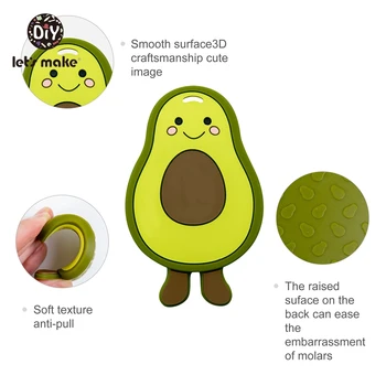Hai să Facem 20pc en-Gros de Silicon Baby Teether Mini Avocado Pandantiv BPA Gratuit DIY Copii Dentiție Colier Jucărie Accesorii de ingrijire Medicala