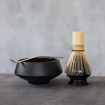 LUWU ceramice tradiționale matcha seturi cu tel de bambus ceremic matcha castron amestecati titularii de seturi de ceai