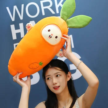 Plus morcov, banana jucărie desene animate morcov cu banana maimuță de pluș pernă umplute legume și fructe jucărie de pluș