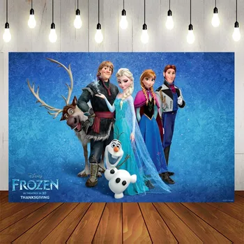 Disney Frozen Anna Printesa Elsa Petrecere De Fotografie, Fundaluri Fete Copil Fericit Ziua De Nastere Fotografie De Fundal De Calitate Vinil Personalizate