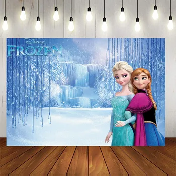 Disney Frozen Anna Printesa Elsa Petrecere De Fotografie, Fundaluri Fete Copil Fericit Ziua De Nastere Fotografie De Fundal De Calitate Vinil Personalizate
