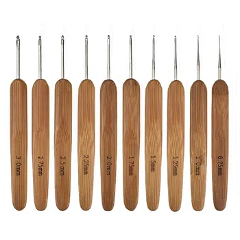 10buc/set Bambus Croșetat Cârlige de Dimensiuni Mici 0.75-3.0 mm se Amestecă Dimensiunea Fire Țese Cârlige de Tricotat Ace de Cusut Instrument de Ace de Croșetat Dantelă