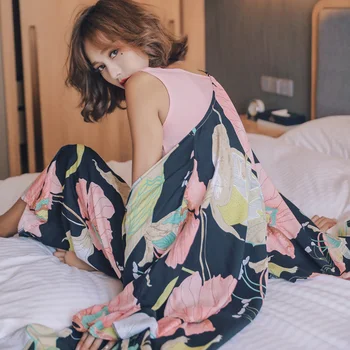4 Bucata Femei Set de pijama Floral pijamale Pijamale pentru femei Nou pijama Tipărite pijamale femei pijama mujer japoneză pijama set