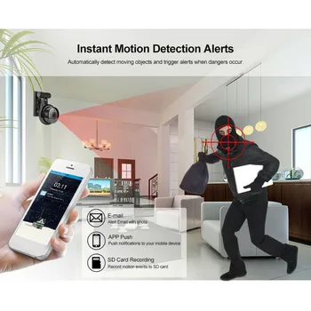 Mini Camera WiFi 1080P Wireless Home Security Camera IP de Supraveghere cu IR pentru Vedere de Noapte de Mișcare Detecta Baby Monitor