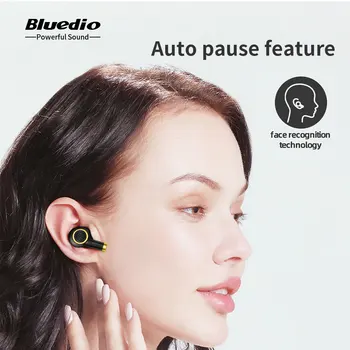 Bluedio Particule TWS Căști fără Fir Bluetooth 5.0 Pavilioane Bass Impermeabil Cască Sport de Încărcare Cu Microfon