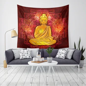 Indian Buddha Tapiserie Stil Boem Print Digital Prosop de Plaja din Poliester Tapiserie Moale Saltea de Yoga Acasă Decorare Perete 150x130cm