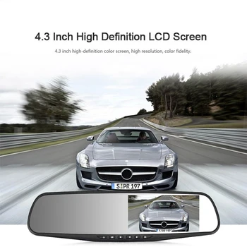 ADDKEY Full HD 1080P Dvr Auto Camera Auto de 4.3 Inch Oglinda Retrovizoare Recorder Video Digital Dual Lens Registratory Video