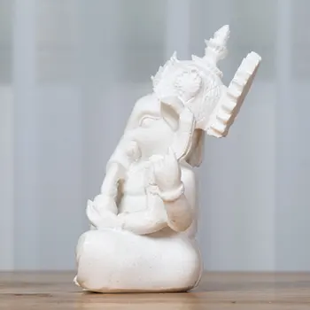 Religioase Gresie Ganesha Buddha Statuie Elefant Sculptura Manual Naturale Gresie Ambarcațiuni Figurina Miniaturi Decor Acasă