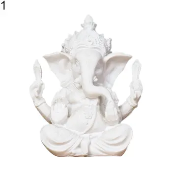 Religioase Gresie Ganesha Buddha Statuie Elefant Sculptura Manual Naturale Gresie Ambarcațiuni Figurina Miniaturi Decor Acasă